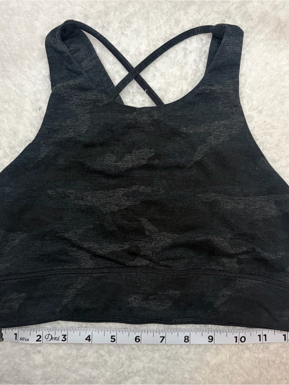 Vuori Black Crossback Seamless Sports Bra